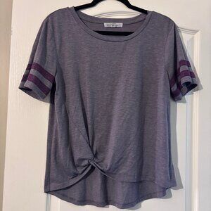 Womens Wallflower Knot Front Shirt SZ L